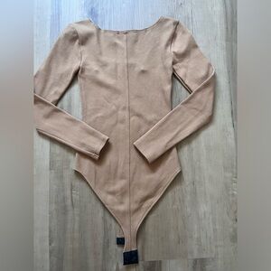 Women. Allsaints long sleeve bodysuit. Size: 2 color: tan